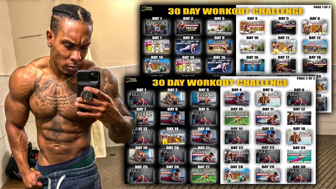 30 DAY AT HOME WORKOUT PLAN (NO EQUIPMENT)