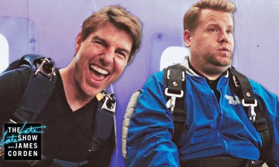 Tom Cruise Forces James Corden to Skydive